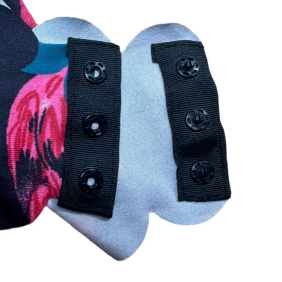 Floral Print Scallop Edge Bodysuit Multicolor Size S - Picture 4 of 5